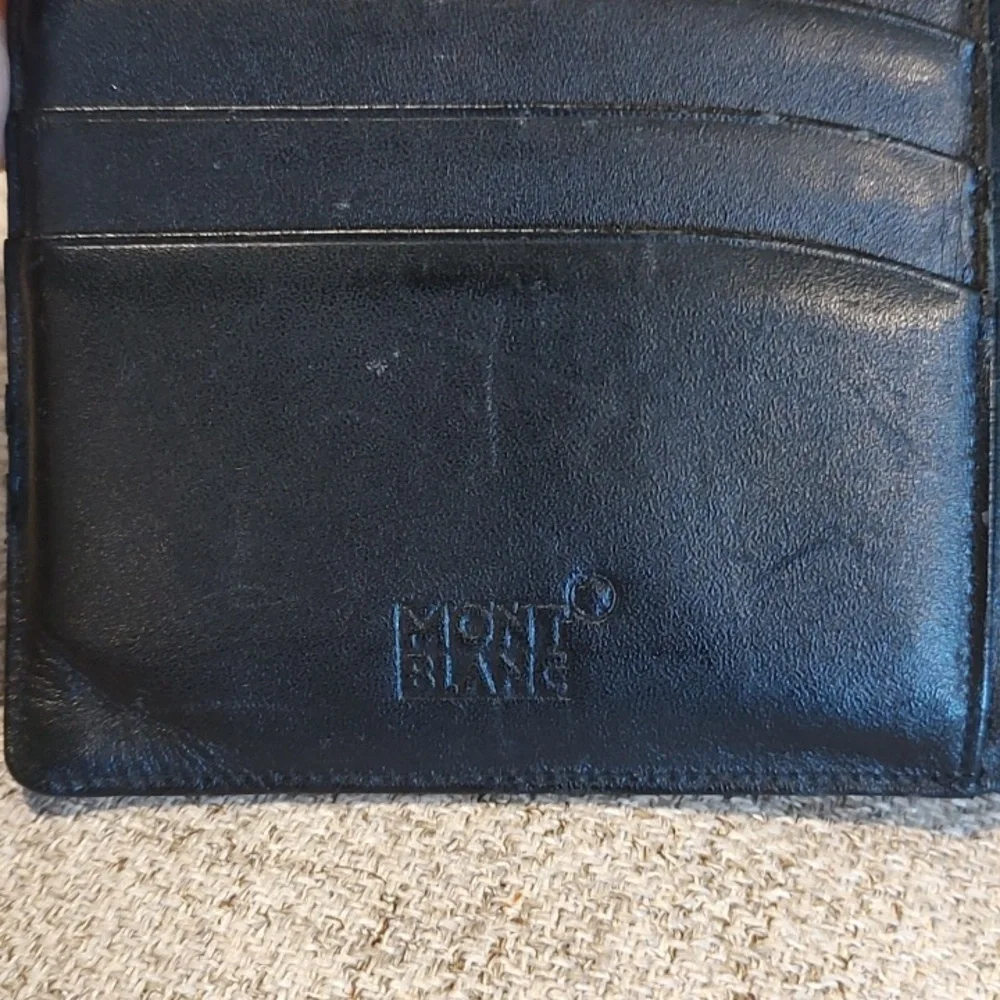 Montblanc Black Leather Travel Wallet•8cc+•Bifold•Used